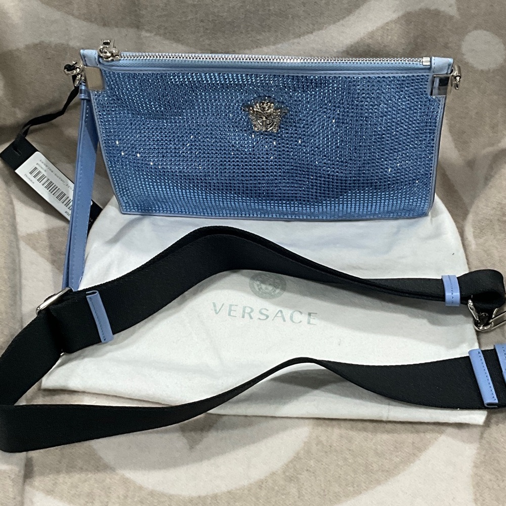 Versace DONNA Glittering Blue Crossbody Bag/Clutch/Wristlet - Picture 3 of 9